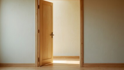 A stylish, minimalist door equipped with a metal handle, set against an immaculate white wall.