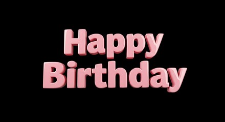 Happy Birthday text on black background