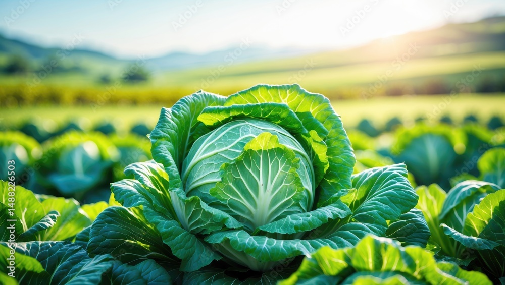 Poster Homemade cabbage fresh from cabbage fields
