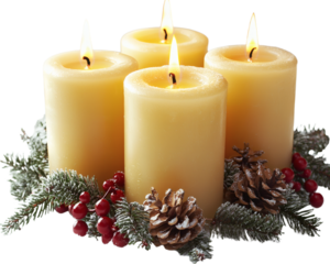 Christmas candles png holiday candles png festive candle set png decorative candles png transparent background image