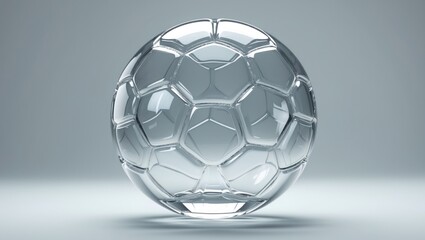 Fototapeta premium Crystal soccer ball with transparency on background