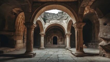 With a rectangular configuration and barrel vault ceiling, the Nazli Church is a modest Byzantine church that includes a curved, semicircular apse oriented from southeast to northwest.
