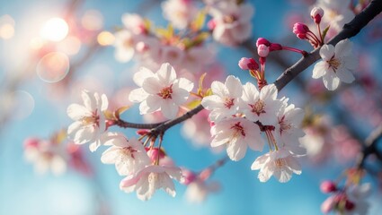 Magnificent cherry blossoms are blossoming