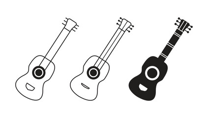 Naklejka premium guitar and musical notes, guiter icon set, musical icon set, vector