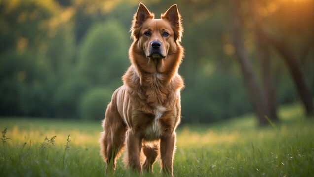 Dog standing outside