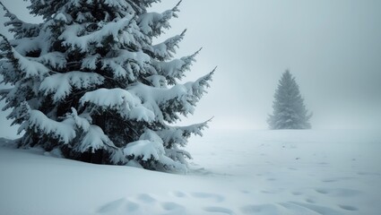 Snow-covered winter scenery