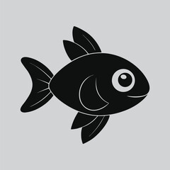 Black and White Anabas Fish Illustration