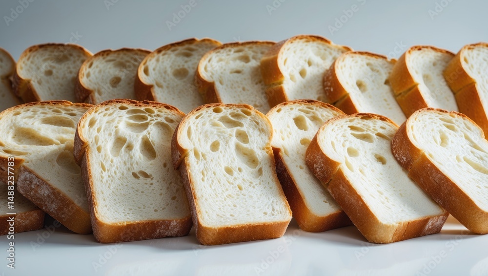 Aufkleber White bread slices displayed from the front on a backdrop.