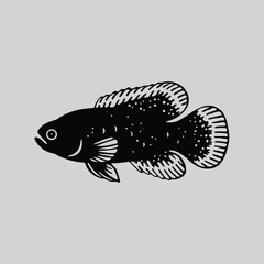 Fishing Club Logo Featuring Anabas Fish