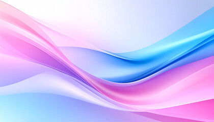 Soft, flowing waves of pink and blue colors create a serene, abstract background with a smooth gradient
