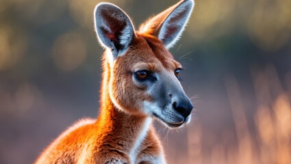 Close-up image of a red kangaroo
