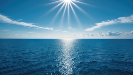 Obraz premium Calm sunset over the sea with colorful sky and waves