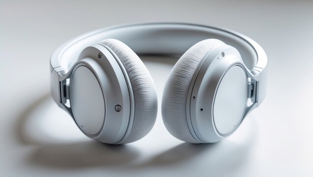 Isolated wireless headphones on a white background close-up