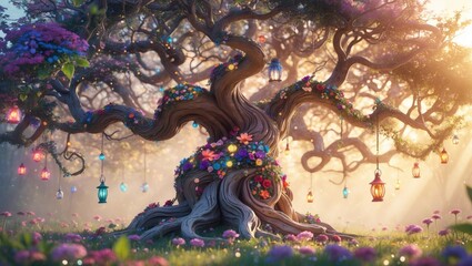 Naklejka premium Life Tree in Wonderland