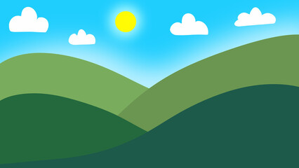 Obraz premium background landscape with mountains and clouds