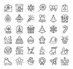 Christmas icons collection Holiday symbols galore