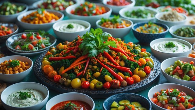 Zesty Starter. Snack dish offered with the main meal. Organic vegetarian cuisine. Large appetizer platters. Variety of appetizers.