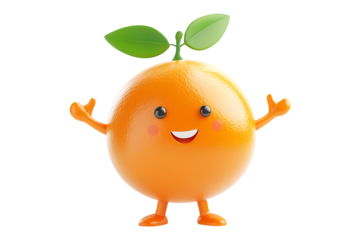 Orange character isolated on transparent background
