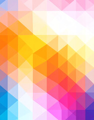 Obraz premium A vibrant abstract pattern of triangles in warm colors like orange, yellow, and pink, creating a lively and energetic visual effect