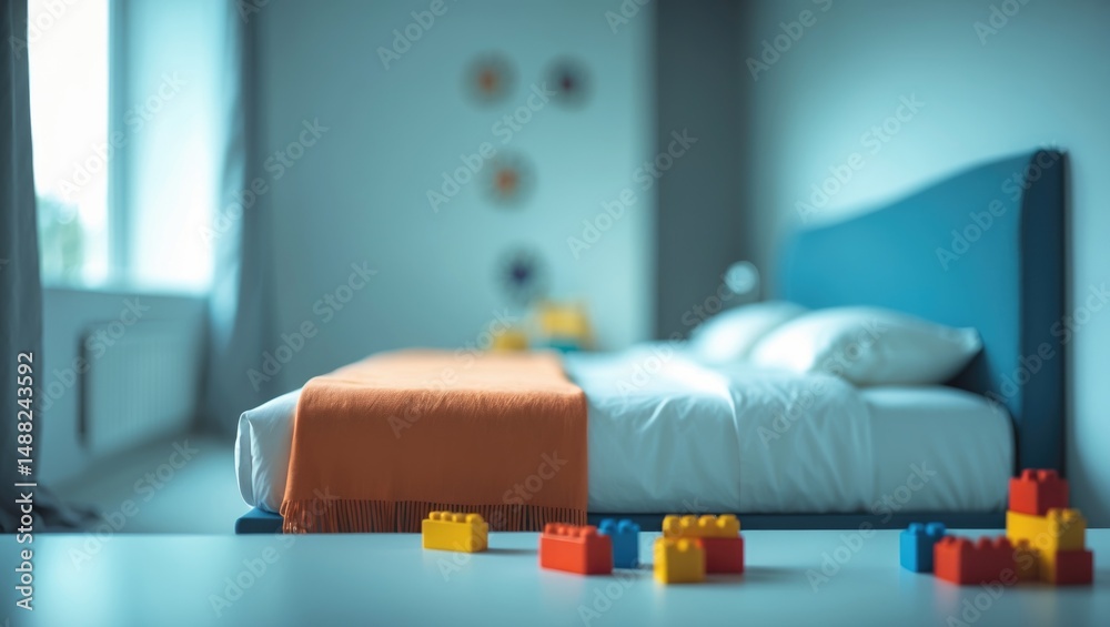 Poster defocused image and blur effect in interior design
