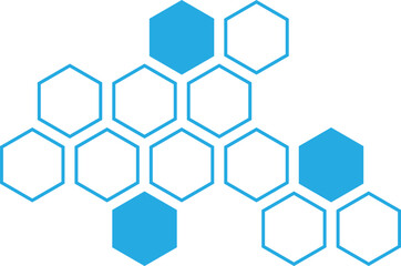 blue honeycomb icon, honeycomb outline symbol vector illustration.