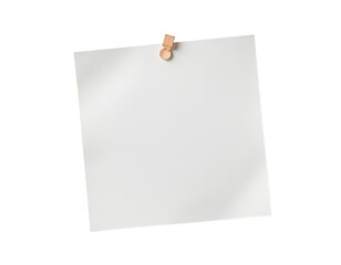 blank note paper isolated on transparent background