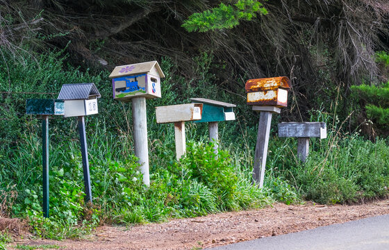 Country letterboxes all in a row