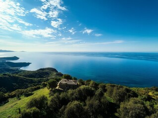 Seaside Villa on a Hill Overlooking the Ocean