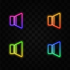 speaker vector icon. vector illustration design. neon style megaphone.