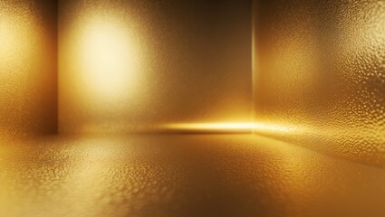 Shimmering gold steel wall texture, abstract backdrop