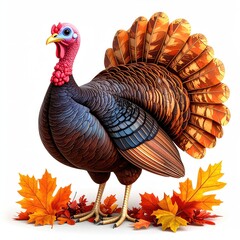 Majestic Autumn Turkey: A Detailed, Richly Colored Illustration