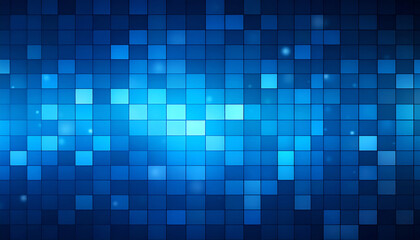 A vibrant blue background made up of square tiles, creating a dynamic and visually appealing pattern with varying shades and brightness