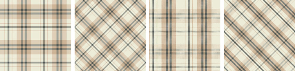 Plaid pattern set seamless tartan check plaid for skirt, tablecloth, blanket, duvet cover, or other modern fashion print.
