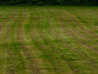 Besch&auml;digter Fussballrasen
