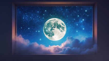 Stars and moon in the sky banners