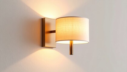Elegant wall light with white shade, enhancing interior design and ambiance stylish