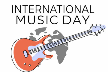 A highly detailed illustration of a red electric guitar