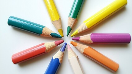 Fototapeta premium colored pencils isolated on white background