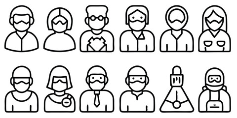 Minimal Line Icons for Lab Safety