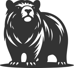 Wild animal vector silhouette wombat black drawing