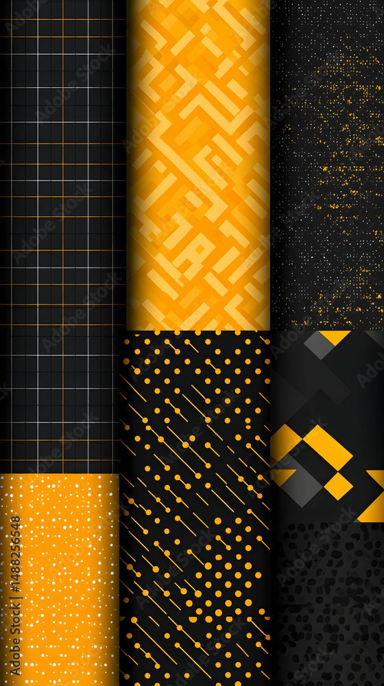 Wall mural abstract geometric patterns black and gold textures for design projects