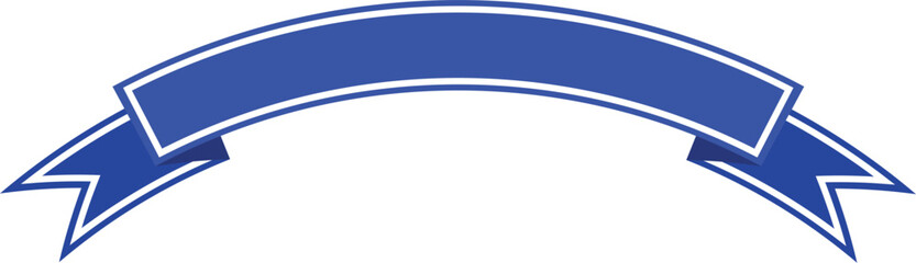 Flat Blue Ribbon Banner Icon &ndash; Vector Decorative Labels and Badges
