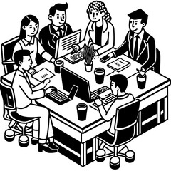 man and woman working in office