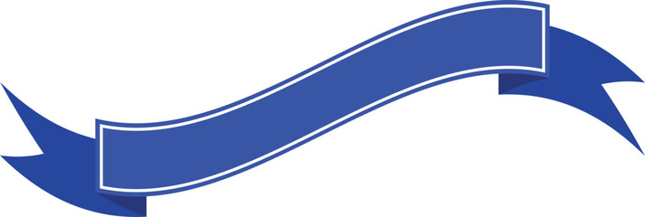 Flat Blue Ribbon Banner Icon – Vector Decorative Labels and Badges