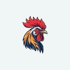 Chicken rooster head mascot Hen silhouette isolated on white background. Vibrant Rooster Logo Collection, chicken head. Chicken head design vector art, chicken animal vector illustration
