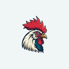 Chicken rooster head mascot Hen silhouette isolated on white background. Vibrant Rooster Logo Collection, chicken head. Chicken head design vector art, chicken animal vector illustration