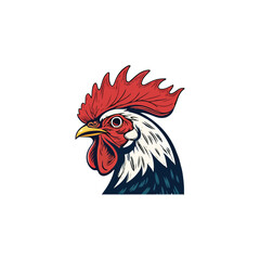 Chicken rooster head mascot Hen silhouette isolated on white background. Vibrant Rooster Logo Collection, chicken head. Chicken head design vector art, chicken animal vector illustration