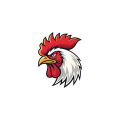 Chicken rooster head mascot Hen silhouette isolated on white background. Vibrant Rooster Logo Collection, chicken head. Chicken head design vector art, chicken animal vector illustration