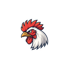 Chicken rooster head mascot Hen silhouette isolated on white background. Vibrant Rooster Logo Collection, chicken head. Chicken head design vector art, chicken animal vector illustration