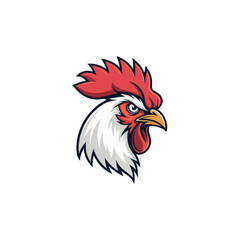 Chicken rooster head mascot Hen silhouette isolated on white background. Vibrant Rooster Logo Collection, chicken head. Chicken head design vector art, chicken animal vector illustration
